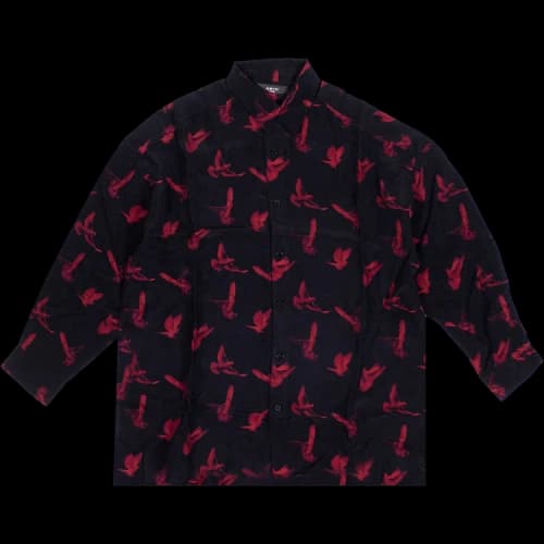 Amiri Doves Print Oversized Button Down Shirt 'Black'