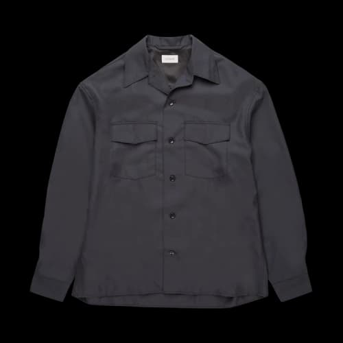 Lemaire Convertible Collar Shirt 'Anthracite'