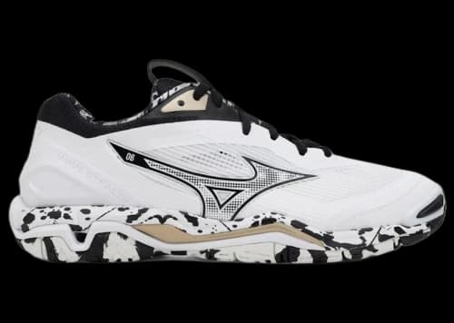 Mizuno Wave Stealth 6 White Black Ge Gold