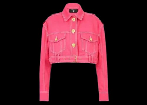 Balmain x Barbie - Denim Cropped Jacket Pink