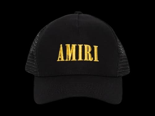 AMIRI Core Logo Trucker Hat Black/Yellow