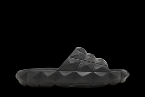 Valentino Roman Stud Turtle Slide 'Nero'