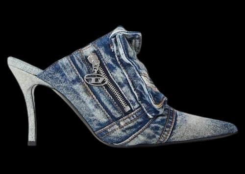 Diesel D-Venus Pocket Mules Washed Denim (Women's)