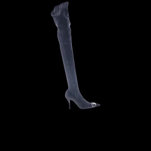 Diesel D-Venus TBT D Over the Knee Boot Black Stretch Denim (Women's)