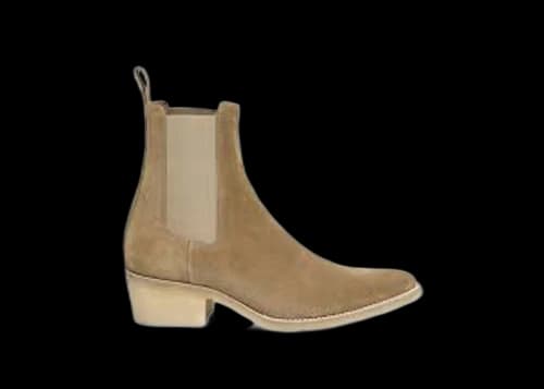 AMIRI Crepe Pointy Toe Chelsea Boots Tan Suede