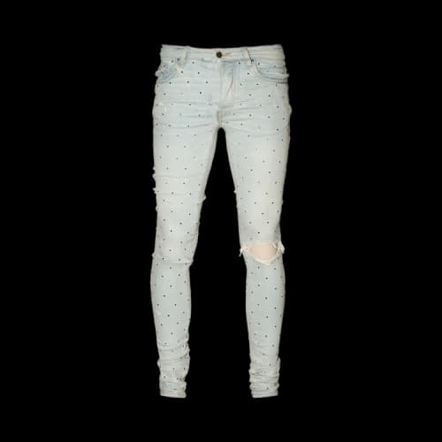 Amiri Rainbow Crystal Jean 'Bone Indigo'