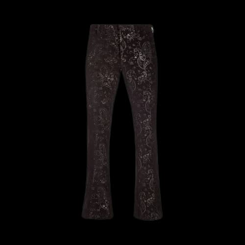 Amiri Paisley Velvet Glitter Flare 'Black'