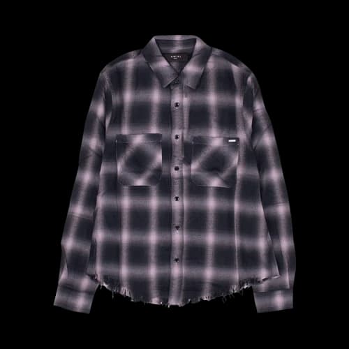 Amiri Shadow Plaid Shirt 'Black/Lavender'