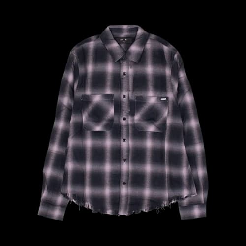 Amiri Shadow Plaid Button Down 'Lavender'