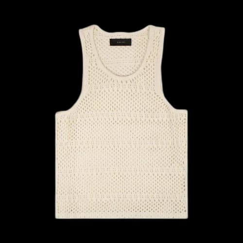 Amiri Boyfriend Crochet Tank Top 'Ivory'