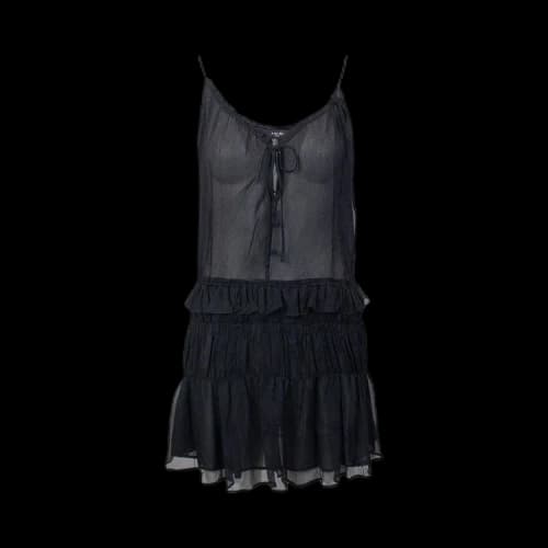 Amiri Crinkle Chiffon Slip Dress 'Black'