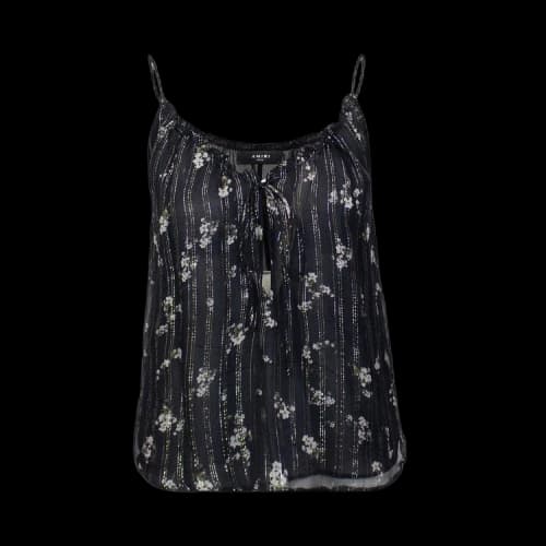 Amiri Floral Print Chiffon Tank Top 'Black'