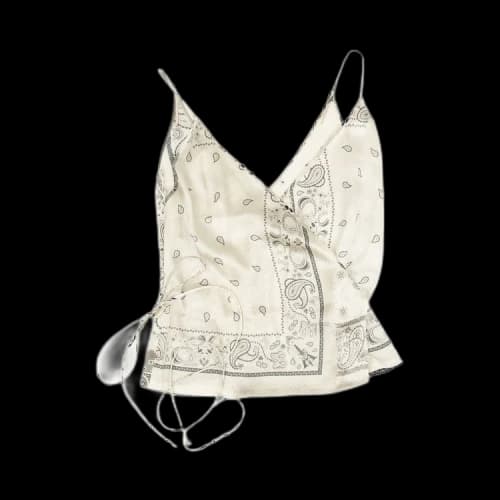 Amiri Silk Bandana Reconstrusted Wrap Tank Top 'Ivory'