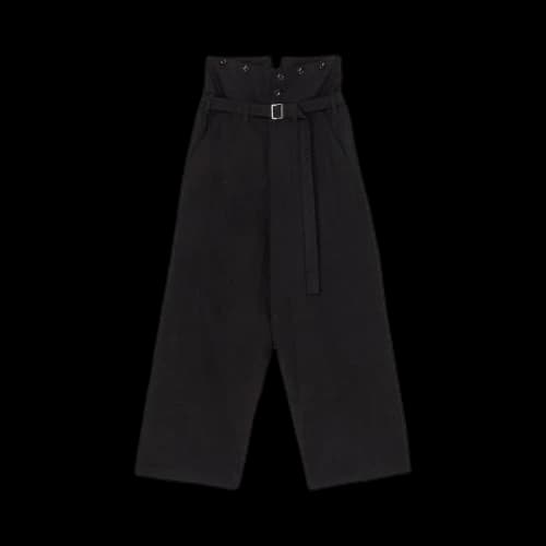 Y's High Waist Belted Trousers 'Black'