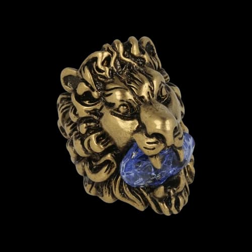 Gucci Lion Head Ring 'Gold/Blue'