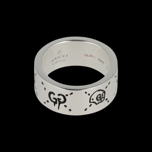 Gucci Silver Gucci Sterling Silver Ghost Ring 9MM Silver