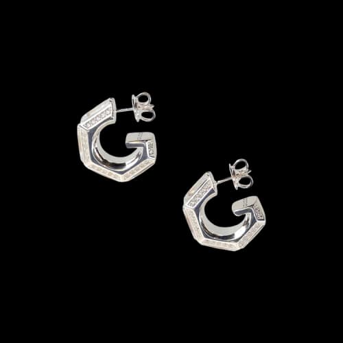 Gucci Silver Gucci G Cube Earrings Silver