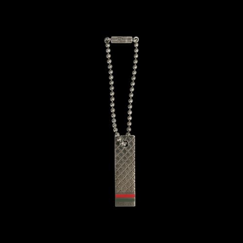 Gucci Sterling Silver Diamantissima Keychain Silver