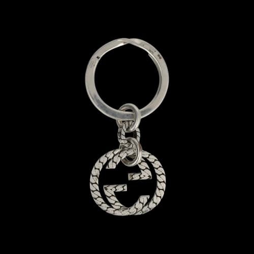 Gucci Sterling Silver Interlocking G Keychain Silver