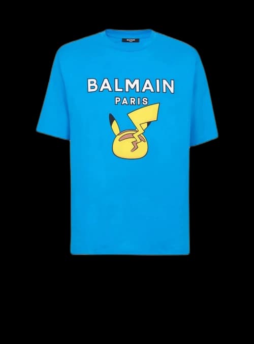 Balmain x Pokemon Cotton T-shirt Blue