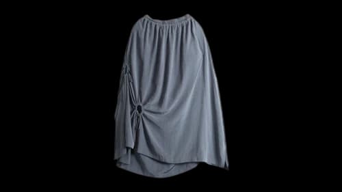 Y's Women's Y-Circle Gathered Skirt Blue/Grey