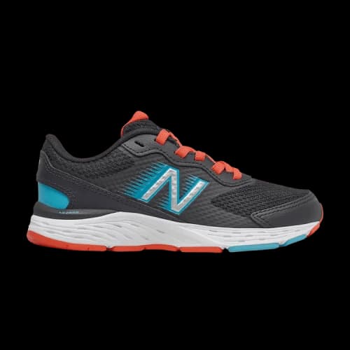 New Balance 680v6 Big Kid X-Wide 'Black Ghost Pepper'