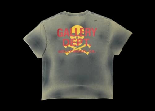 Gallery Dept. Bones Faded Zip Vintage Tee Black