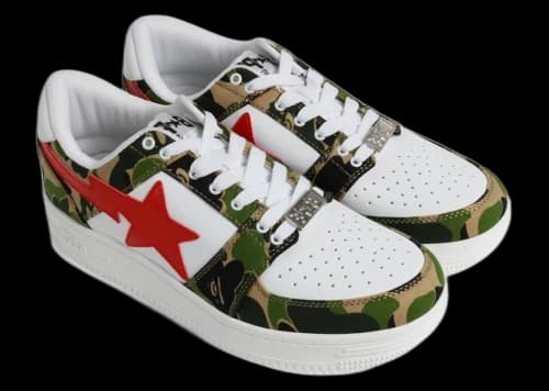 A Bathing Ape Bape Sta Low Green Camo Red