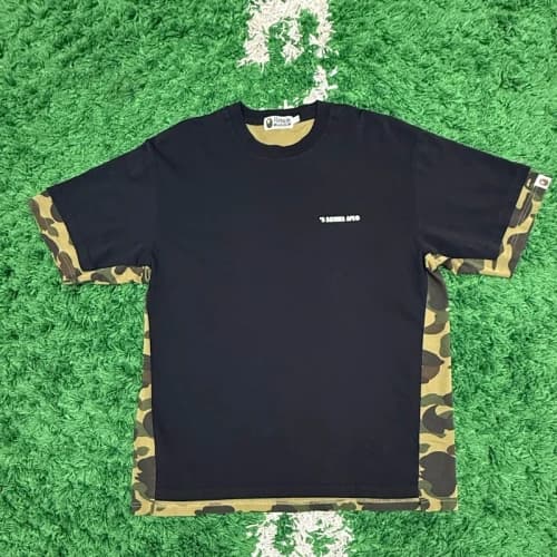 BAPE A Bathing Ape Camouflage Side Panel T-Shirt Black