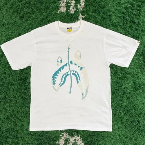 BAPE A Bathing Ape Shark T-Shirt White