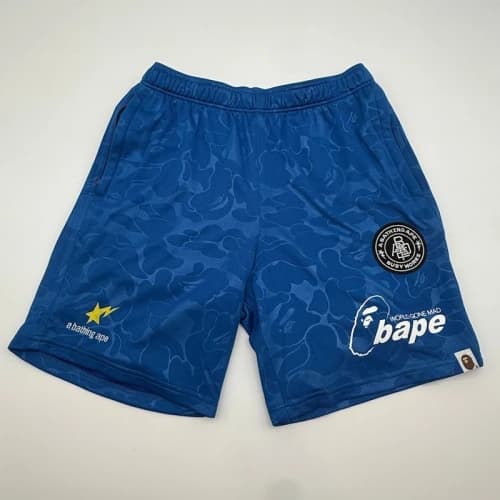 BAPE A Bathing Ape World Gone Mad Mesh Shorts Blue
