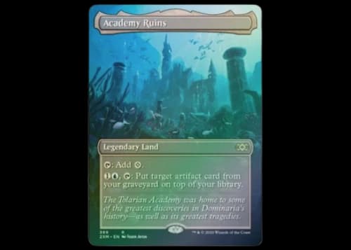 Academy Ruins (Borderless) (Foil) Magic: The Gathering TCG Double Masters Rare #369 (Ungraded)