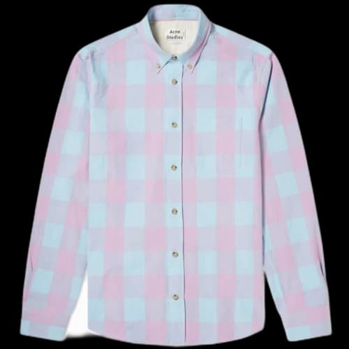 Acne Studios Isherwood Rustic Check Shirt Lilac/Blue