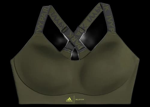 adidas Ivy Park x Peloton BR Tape Bra (Plus Size) Focus Olive/Black/Shock Lime