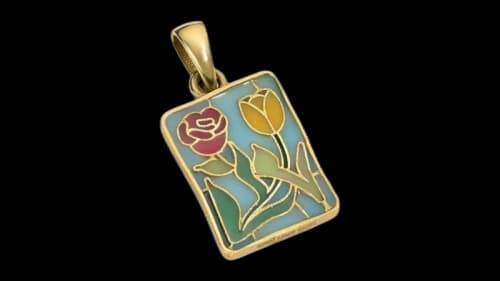 Aime Leon Dore 14kt Gold Stained Glass Crest Pendant Gold