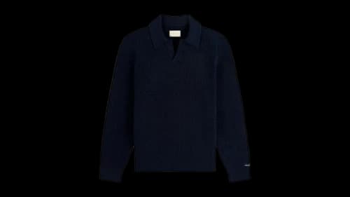Aime Leon Dore Long-Sleeve Boucle Polo Navy Blazer