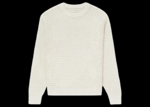 Aime Leon Dore Loose Knit Waffle Crewneck Sweater White