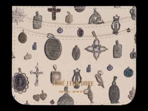 Aime Leon Dore Pendant Printed Leather Card Holder Multicolor