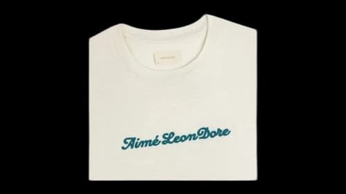 Aime Leon Dore Puff Print Slub Logo Tee Coconut Milk