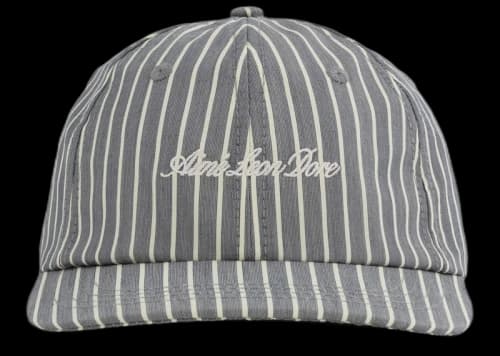 Aime Leon Dore Striped Poplin Logo Hat Navy/Cream
