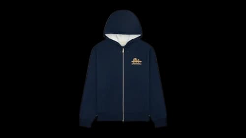 Aime Leon Dore Unisphere Waffle Lined Full-Zip Hoodie Navy Blazer