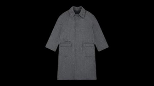 Aime Leon Dore Wool Herringbone Overcoat Charcoal