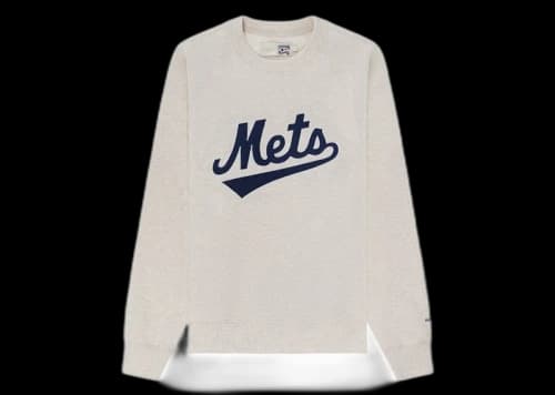 Aime Leon Dore x New York Mets Chainstitch Crewneck Sweatshirt Oatmeal Grey