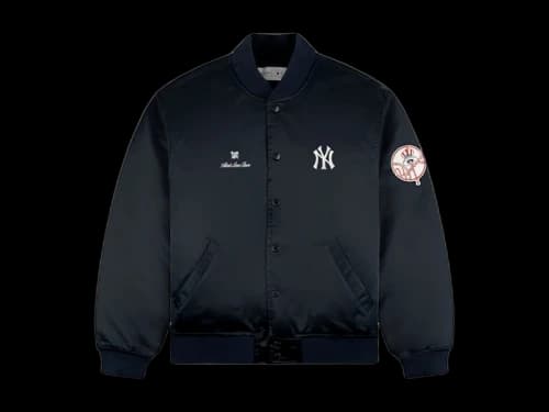 Aime Leon Dore x New York Yankees Satin Varsity Jacket Navy
