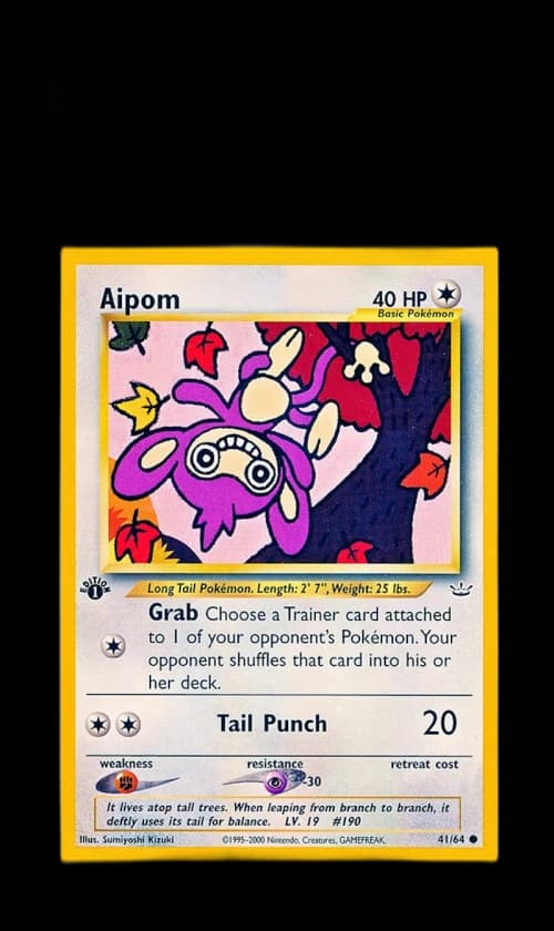 Aipom 2001 Pokemon TCG Neo Revelation 1st Edition #41/64 (PSA or BGS Graded)