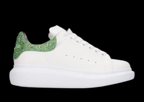 Alexander McQueen Oversized Contrast Glitter Heel White Green (Women's)