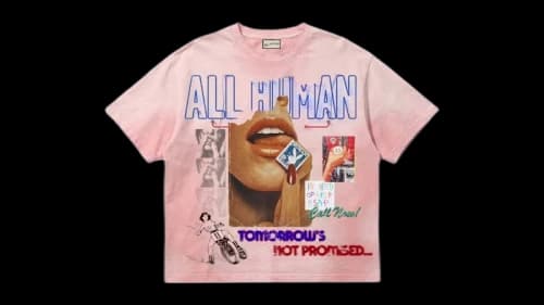 All Human Digits Tee Light Pink Wash