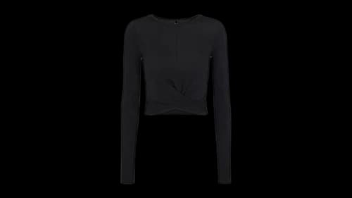 Alo Yoga Cover Knit Crop Top Black