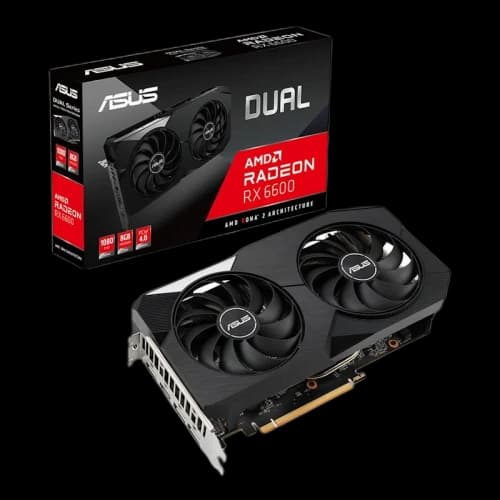 AMD ASUS Radeon RX 6600 Dual Dual-Fan 8GB Graphics Card DUAL-RX6600-8G