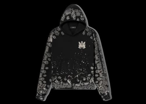 AMIRI Bandana Bleach All Over Hoodie Black